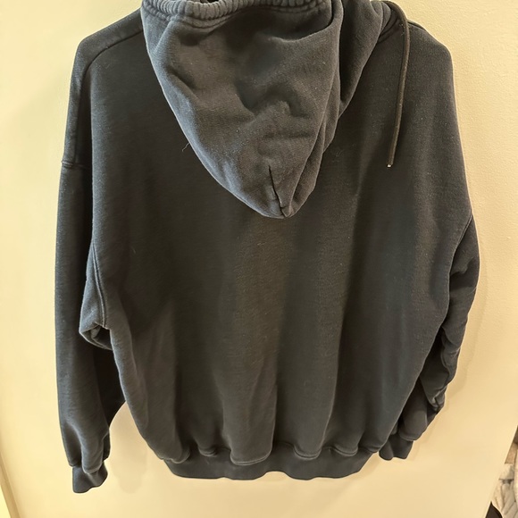 AUTHENTIC LAURIER OVERSIZED EMBROIDERED COTTON-JERSEY HOODIE IN BLACK - Picture 4 of 4